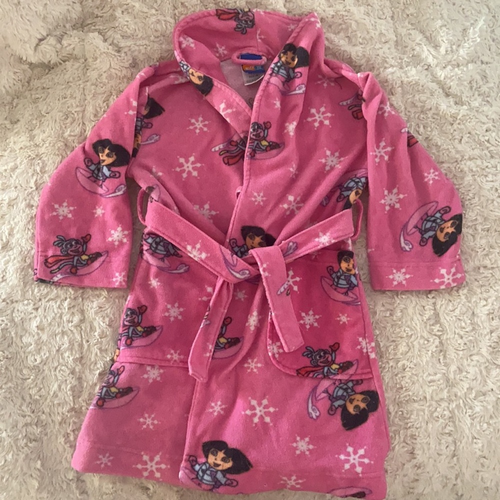 Dora the explorer pink bathrobe girls